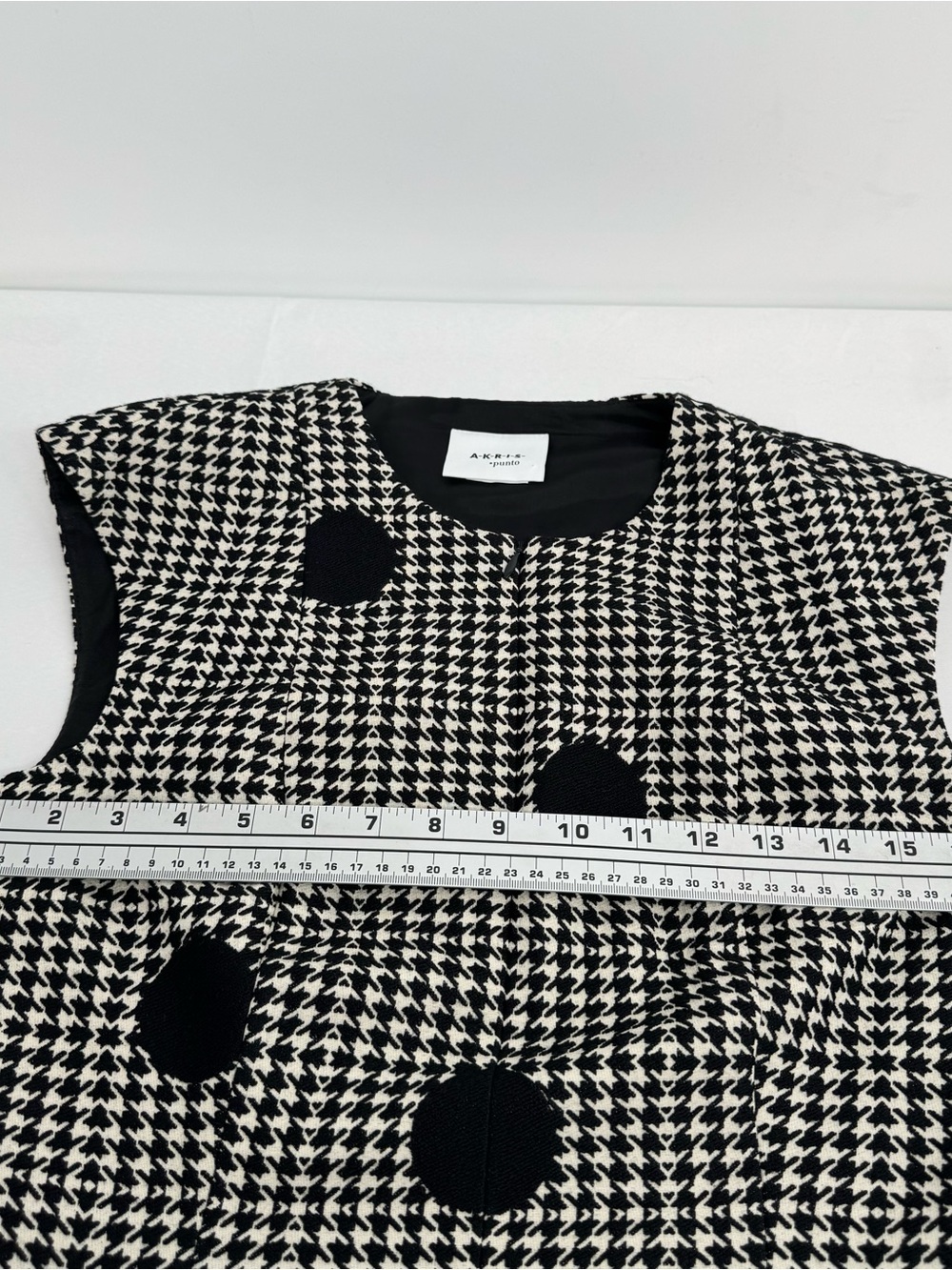 Akris Punto Sz 6 Blazer & Sz 8 Dress Black & White Dotes Houndstooth Wool Blend - Picture 5 of 16